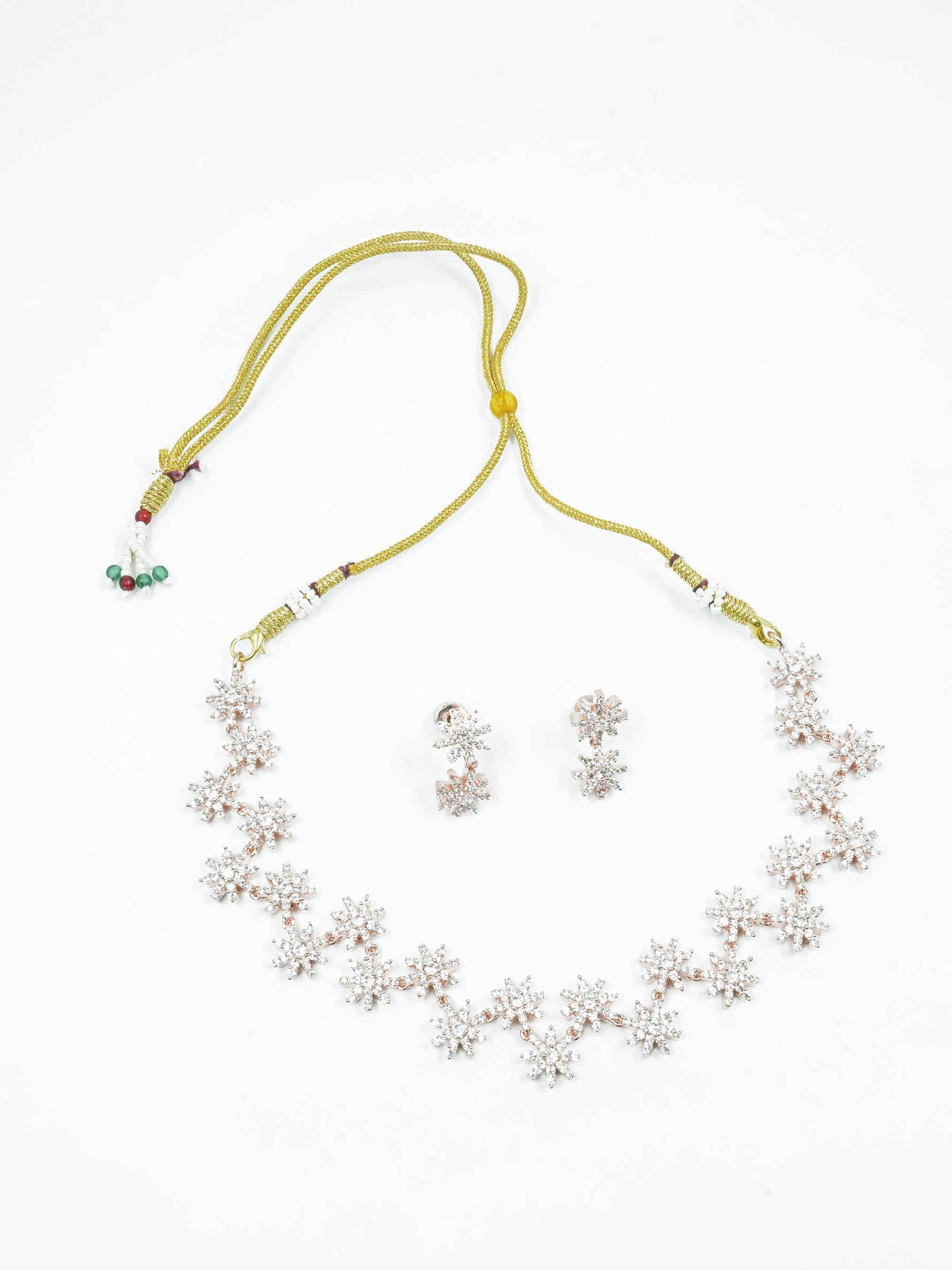 Elegant premium quality cz necklace white gold 12802N