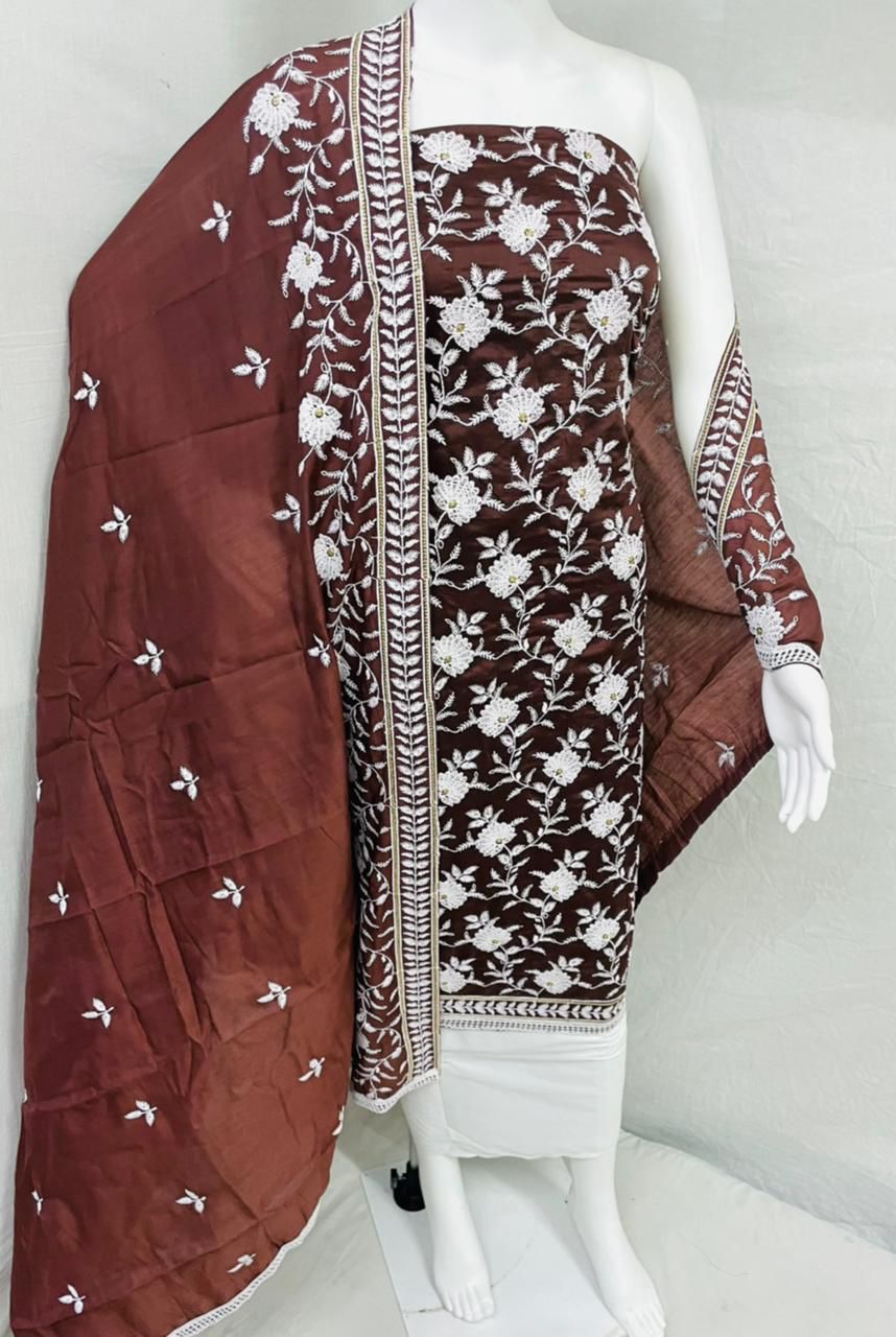 Embroidered Dress Material Suit For Women 16506N