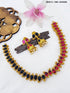 Exclusive Gold Plated Reversible (Black and Red) AD Necklace Set 10355N