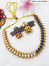 Exclusive Gold Plated Reversible (Blue and White) AD Necklace Set 10357N