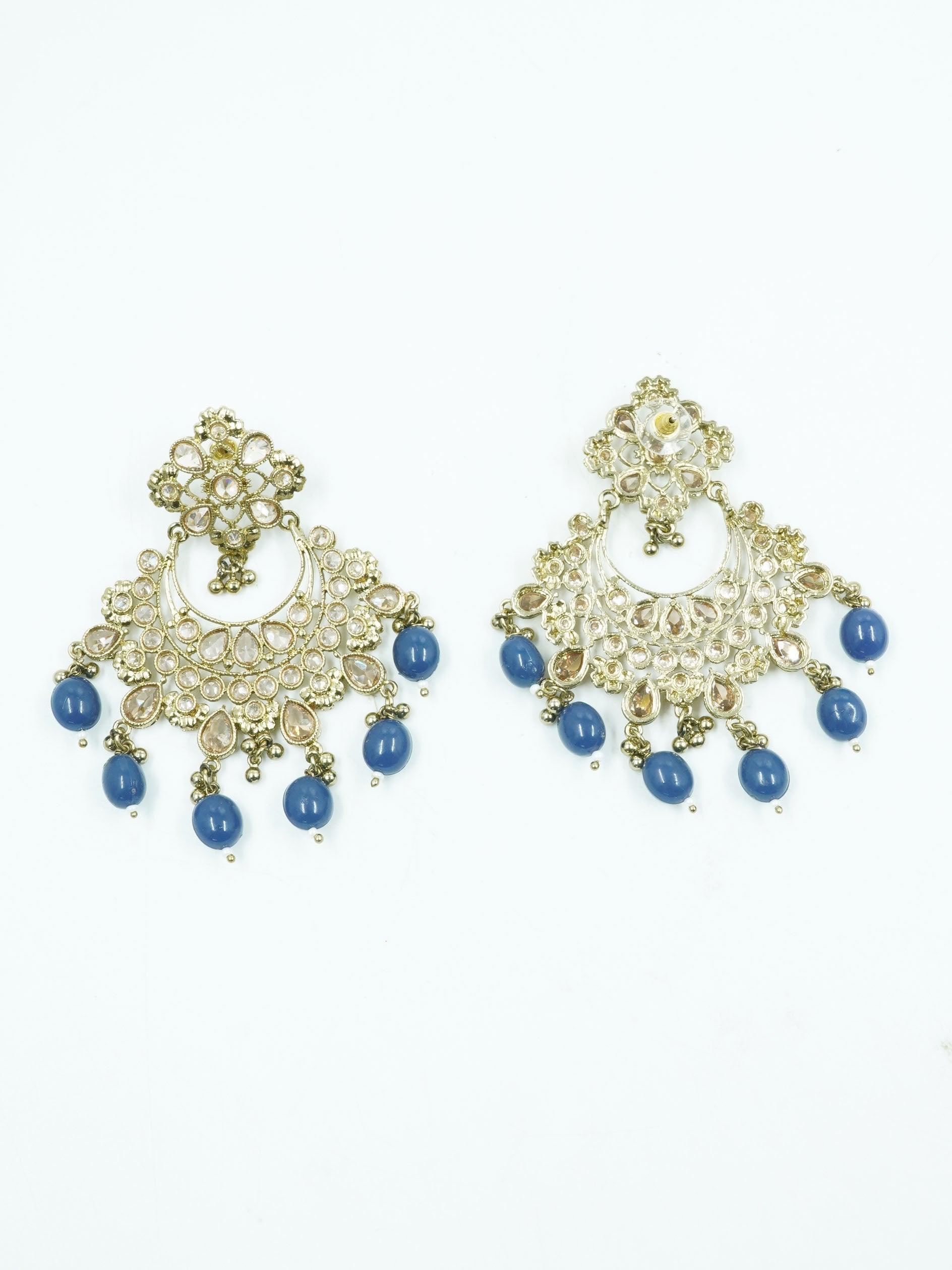 Faint Gold finish Earring Dangler with Maang Tikka - Griiham