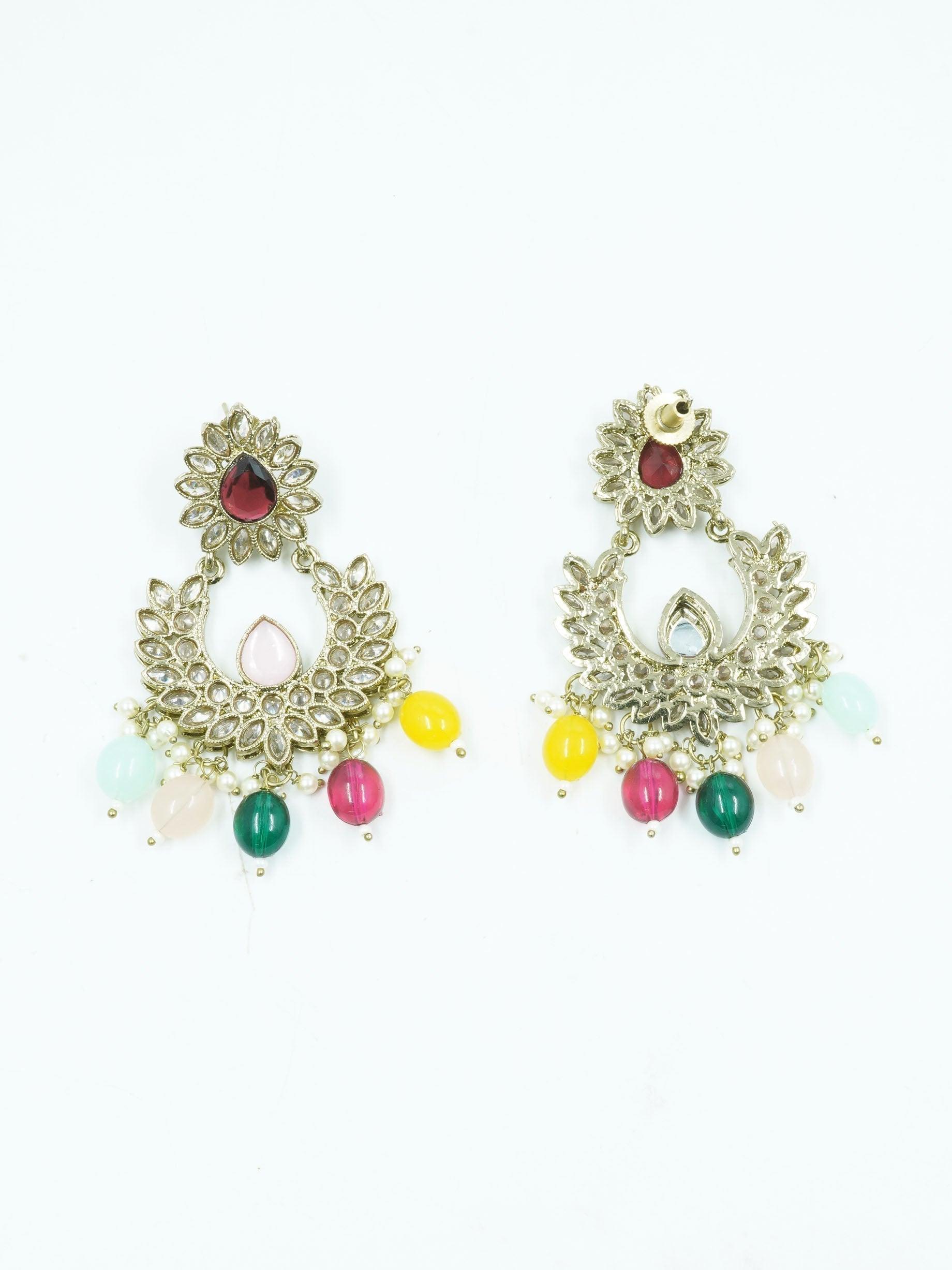 Faint Gold finish Earring Dangler with Maang Tikka - Griiham