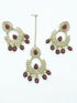 Faint Gold finish Earring Dangler with Maang Tikka - Griiham