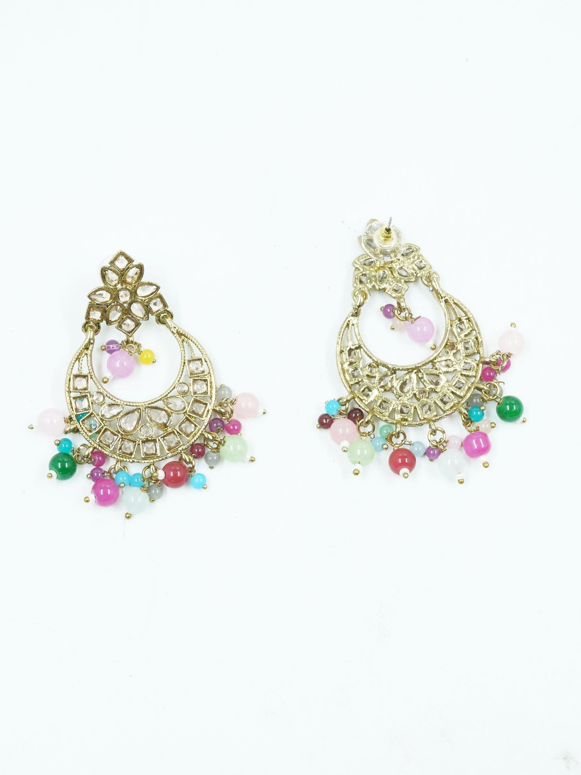 Faint Gold finish Earring Dangler with Maang Tikka - Griiham