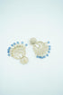 Faint gold finish Earring/jhumka/Dangle with Light Blue Color Drops 11803N - Griiham