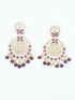 Faint gold finish Earring/jhumka/Dangler with Purple Color Stones 11808N - Griiham