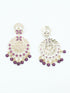Faint gold finish Earring/jhumka/Dangler with Purple Color Stones 11808N - Griiham