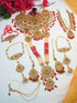 Fancy Dulhan set Gold Polish Bridal jewelry Set combo 10558N