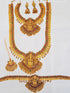 Fancy Dulhan set Gold Polish Bridal jewelry Set combo Temple pattern 11999N