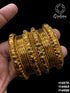 Fancy Mehendi Gold Plated Set of 12 Bangles - Griiham