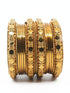 Fancy Mehendi Gold Plated Set of 12 Bangles - Griiham