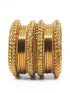 Fancy Mehendi Gold Plated Set of 12 Bangles - Griiham