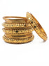 Fancy Mehendi Gold Plated Set of 12 Bangles - Griiham