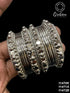 Fancy Silver plated Set of 12 Bangles - Griiham