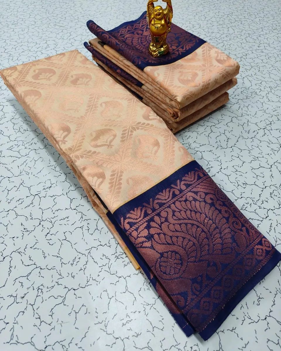 Festive Edition* Soft Kanchipuram  BEAUTIFUL RICH PALLU & JACQUARD WORK Saree 16467N
