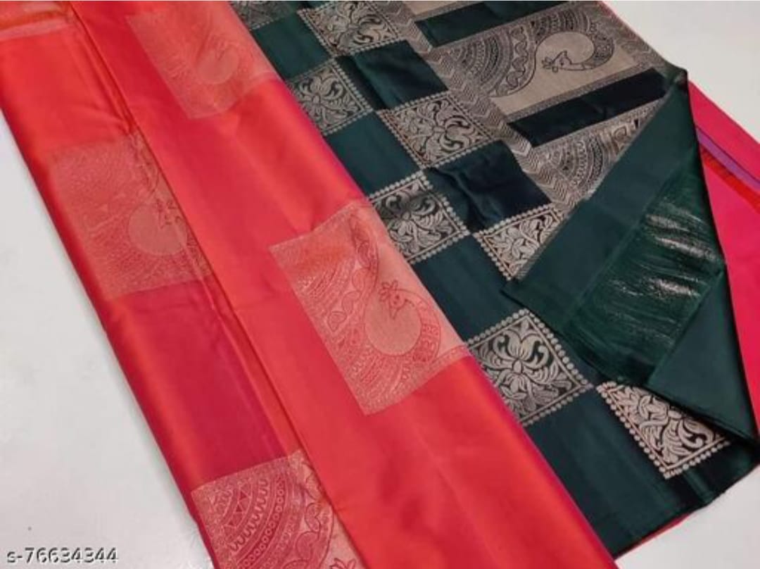 Festive Edition Soft Kanchipuram litchi Semi-silks saree12843N