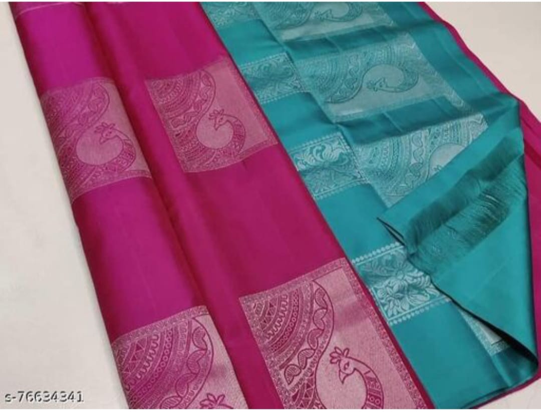 Festive Edition Soft Kanchipuram litchi Semi-silks saree12843N