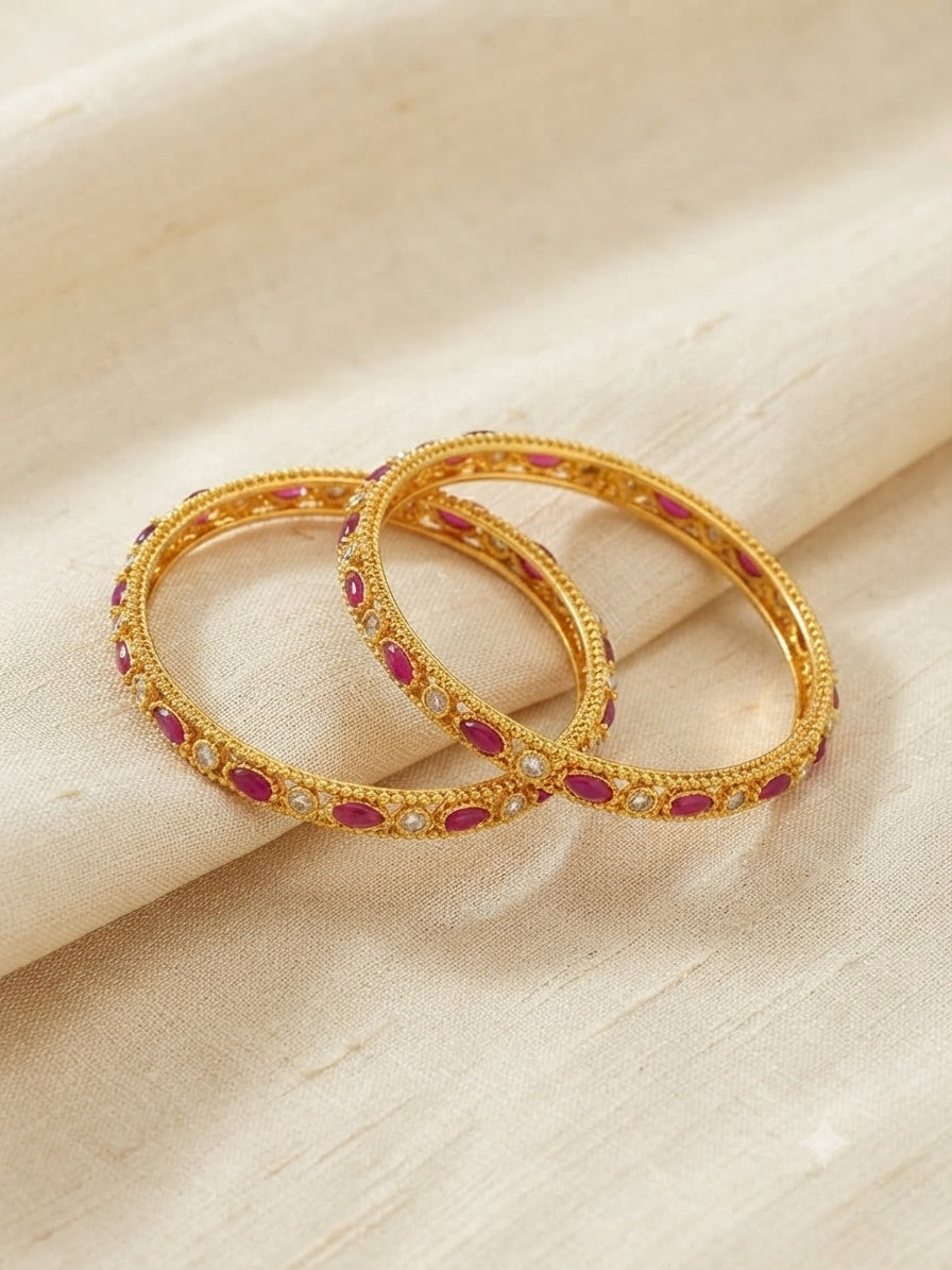 Gold Plated St of 2 bangles