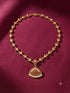 Gold Plated Adige Short Red White Muthu Necklace without earring