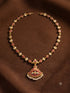 Gold Plated Adige Long Red White Muthu Necklace without earring