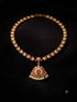 Gold Plated Adige Short Red White Muthu Necklace without earring