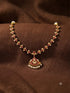 Gold Plated Adige Short Red White Muthu Necklace without earring