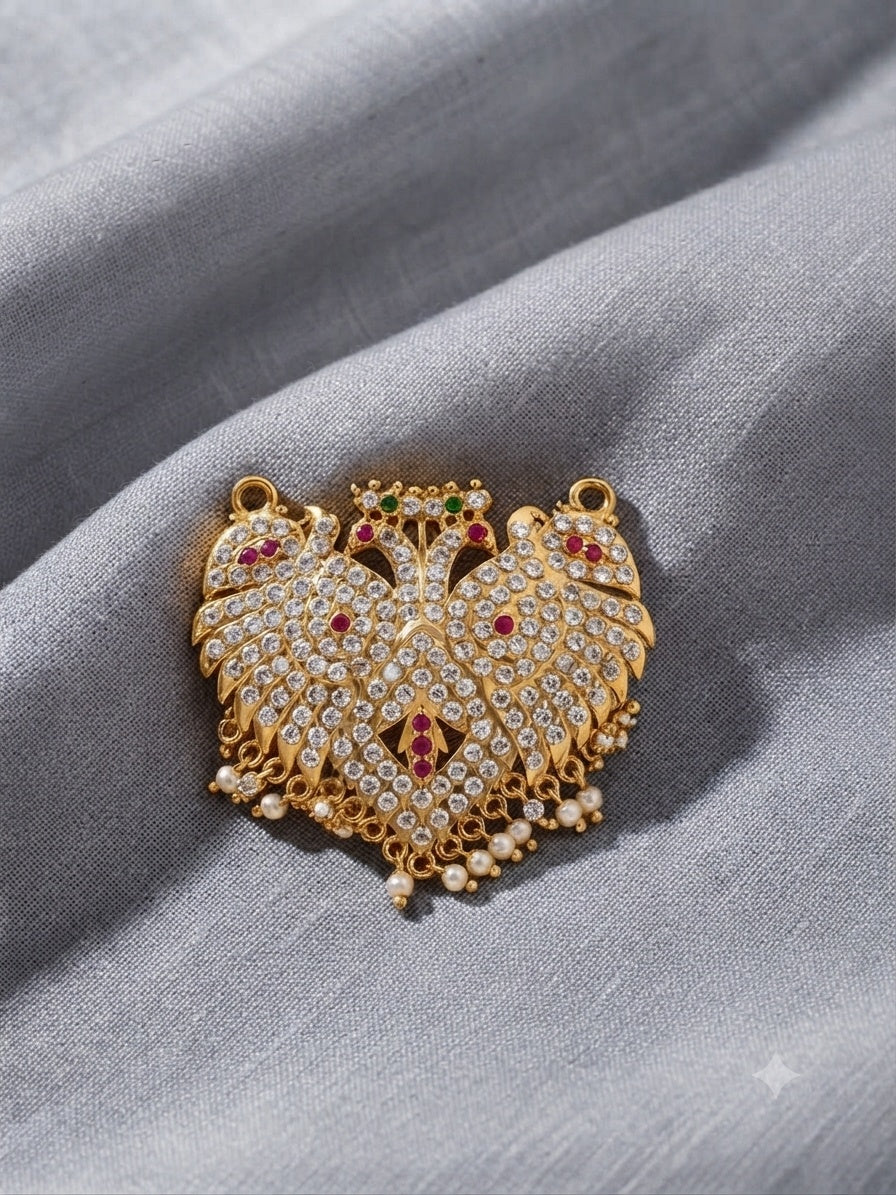 Gold Plated Adige White Pendant