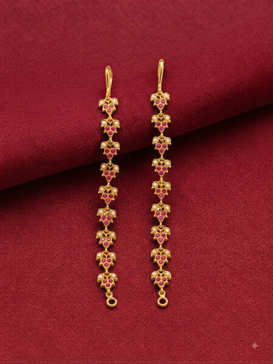 Gold Plated Red White Muthu Maatil
