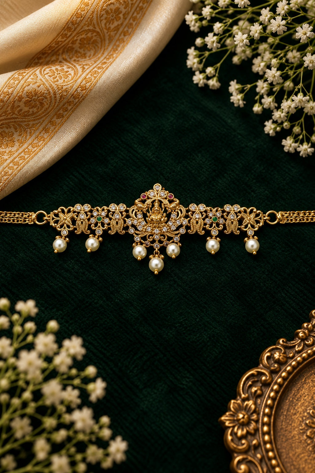 Gold Plated MIni choker necklace set