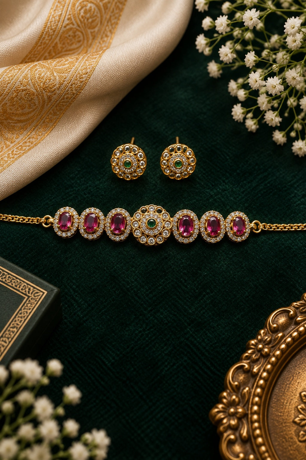 Gold Plated MIni choker necklace set