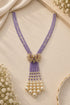 Two Layer CZ Mala Y design with mid Brooch Purple Colour