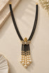 Two Layer CZ Mala Y design with mid Brooch Black Colour Black Colour