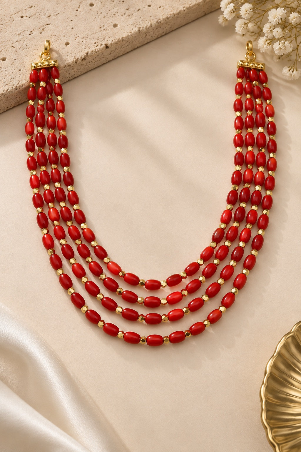 3 Line Pure Japanese Havala Maala Necklace