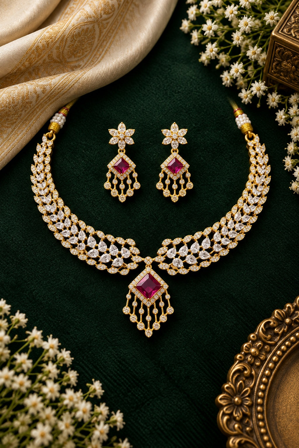 Premium CZ Necklace Set
