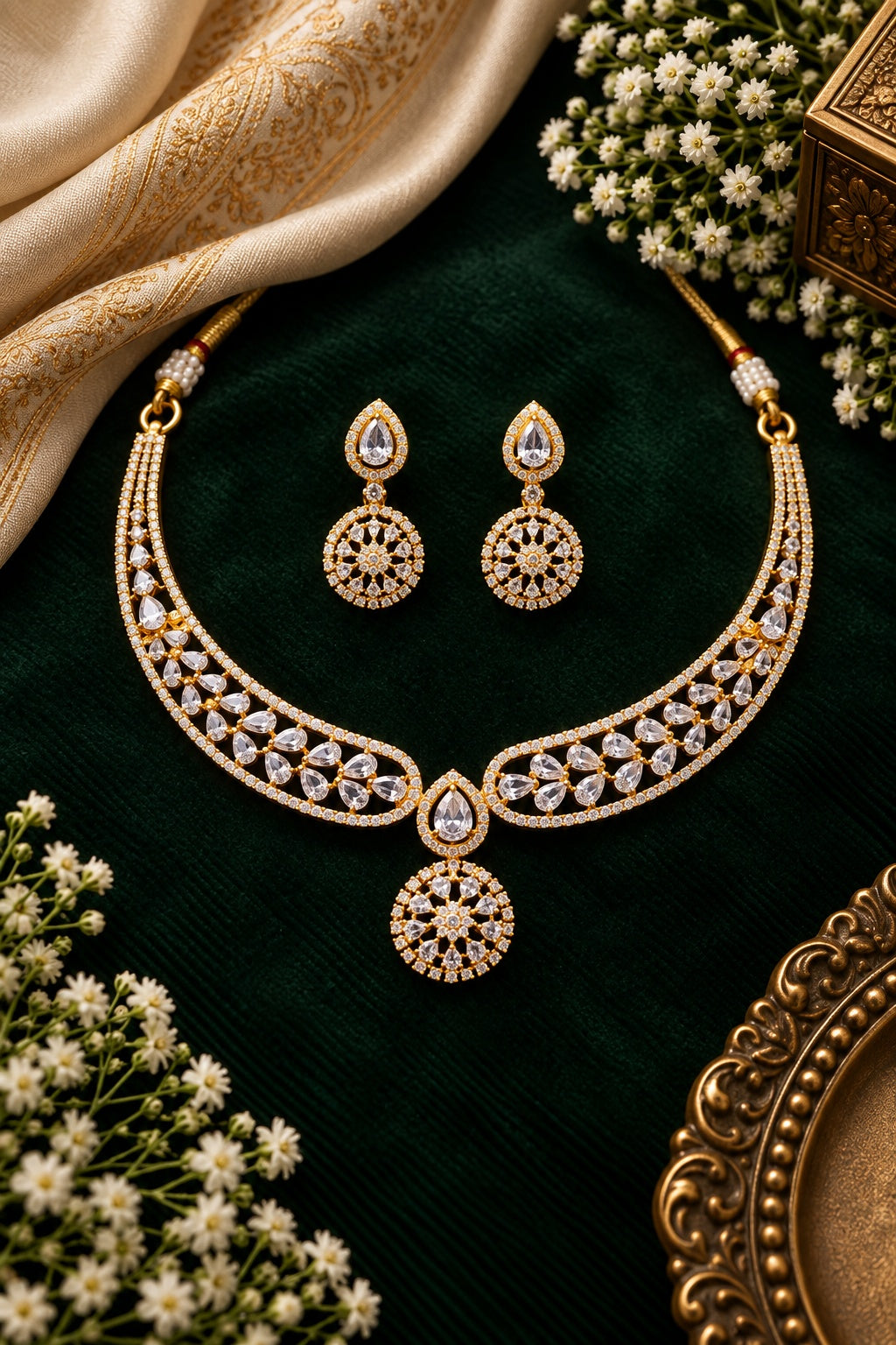 Premium CZ Necklace Set