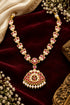 Premium Red white Muthu Adige / Panchloha Necklace