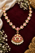 Premium Red white Muthu Adige Necklace