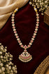 Premium Red white Muthu Adige Necklace
