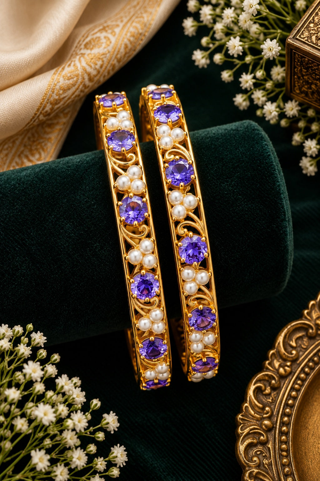 Purple Adige / Panchloha Butterfly Set of 2 bangles