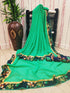 GEORGETTE WITH FLOWER LACE SAREE 21570N