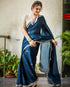 GEORGETTE WITH SILVER ALL OVER BUTTA BORDER SAREE 21006N