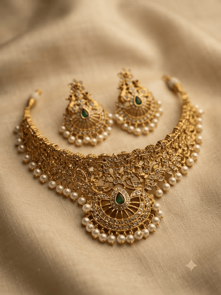Gold Plated Bridal Choker Set