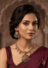 one gram gold plated antique jadau necklace set