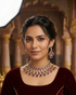 Gold Plated Premium Red Ruby Like AD Necklace Set