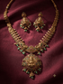 Premium one gram gold plated antique jadau necklace set