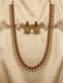 Long Antique gold plated necklace set in jadau
