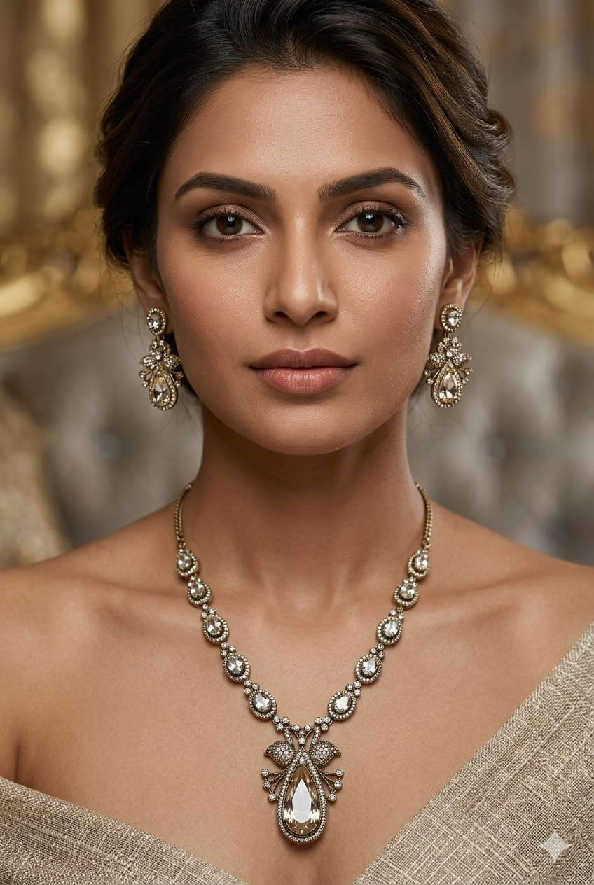 Premium Mozannite Necklace Set