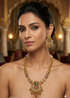 Gold Plated Heritage collection Necklace Set with real kundan and kempu stones