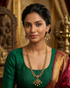 Gold Plated Long Temple Necklace Set