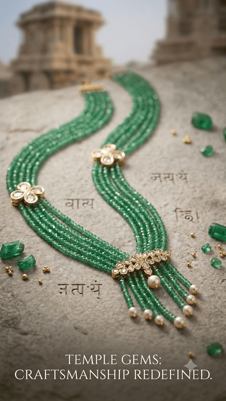 4 line light green colour Maala